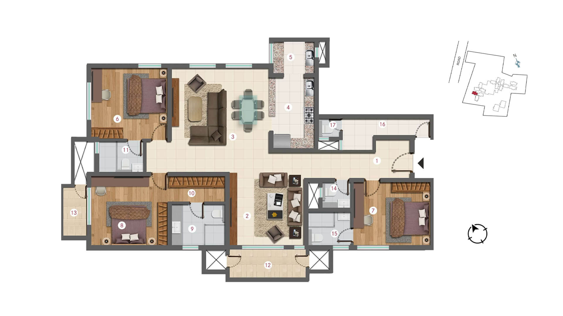 3 BHK - 2850 Sq.Ft.